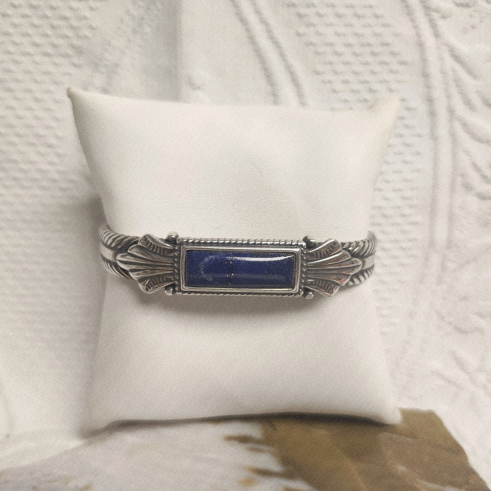 Carolyn Pollack Relios Sterling Lapis Cuff Bracelet